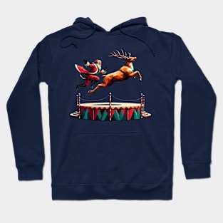 Christmas Santa and  Reindeer Hoodie